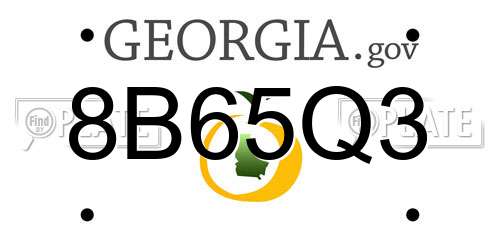 8B65Q3 Georgia License Plate