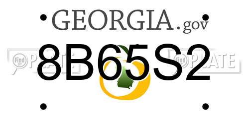 8B65S2 Georgia License Plate