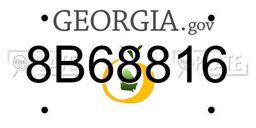 8B68816 Georgia License Plate
