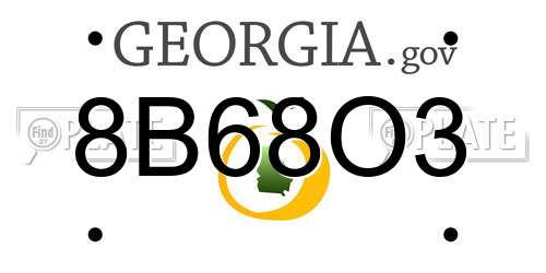8B68O3 Georgia License Plate