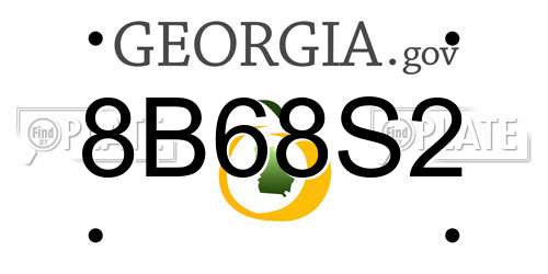 8B68S2 Georgia License Plate