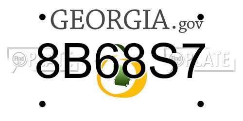 8B68S7 Georgia License Plate