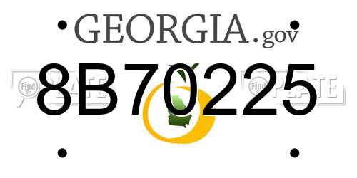 8B70225 Georgia License Plate