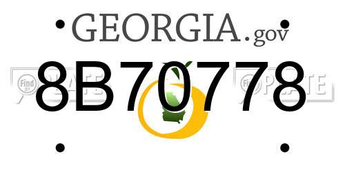 8B70778 Georgia License Plate