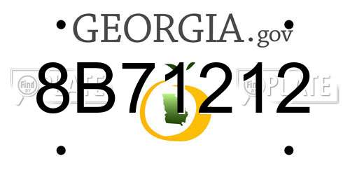 8B71212 Georgia License Plate