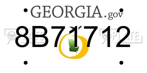 8B71712 Georgia License Plate