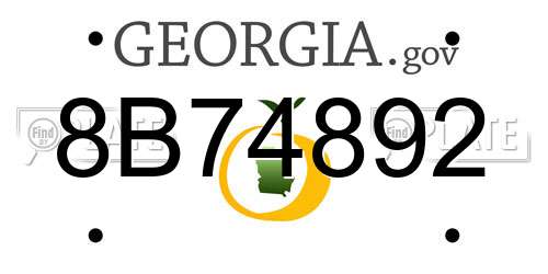 8B74892 Georgia License Plate