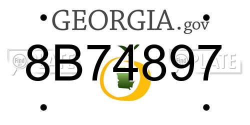 8B74897 Georgia License Plate