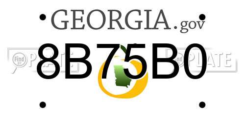 8B75B0 Georgia License Plate