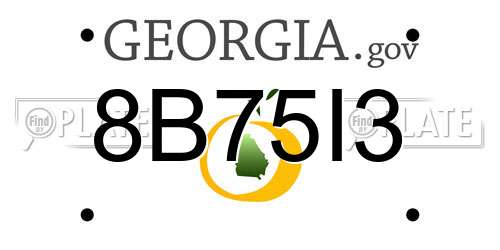 8B75I3 Georgia License Plate