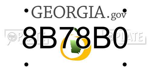 8B78B0 Georgia License Plate