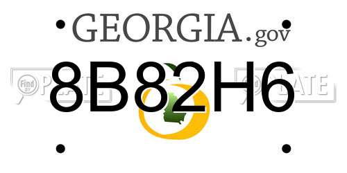 8B82H6 Georgia License Plate
