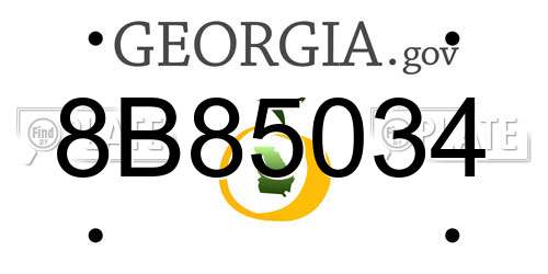 8B85034 Georgia License Plate