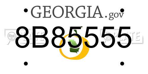 8B85555 Georgia License Plate