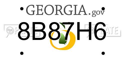 8B87H6 Georgia License Plate