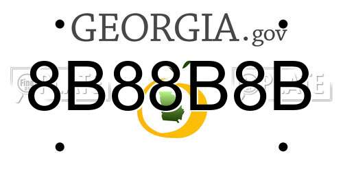 8B88B8B Georgia License Plate