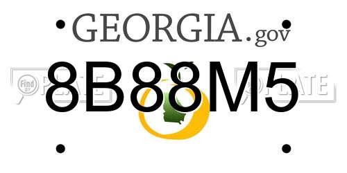 8B88M5 Georgia License Plate