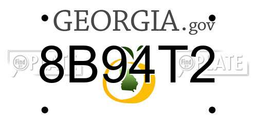 8B94T2 Georgia License Plate
