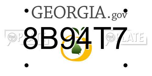 8B94T7 Georgia License Plate