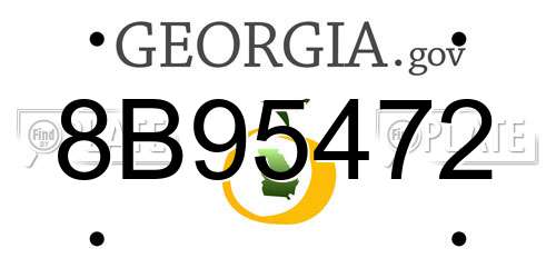 8B95472 Georgia License Plate
