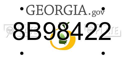8B98422 Georgia License Plate