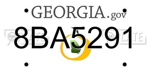8BA5291 Georgia License Plate