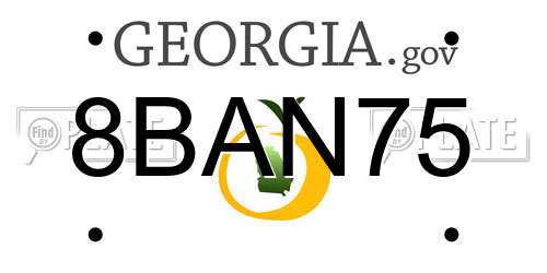 8BAN75 Georgia License Plate