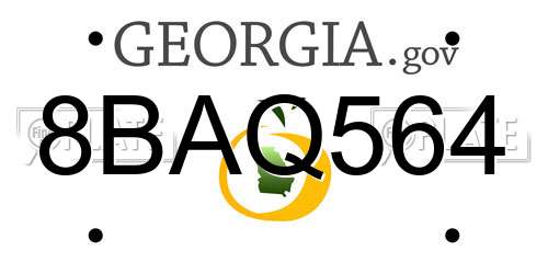 8BAQ564 Georgia License Plate