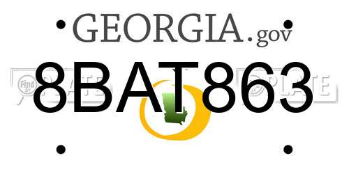 8BAT863 Georgia License Plate
