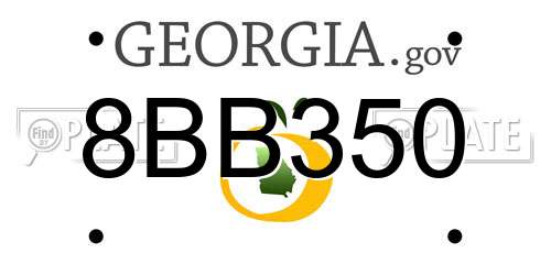 8BB350 Georgia License Plate