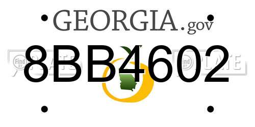 8BB4602 Georgia License Plate