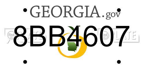 8BB4607 Georgia License Plate