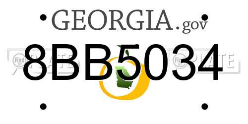 8BB5034 Georgia License Plate