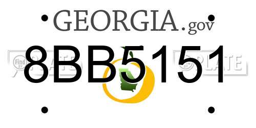 8BB5151 Georgia License Plate