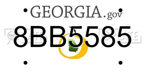 8BB5585 Georgia License Plate