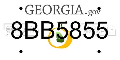 8BB5855 Georgia License Plate