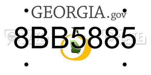 8BB5885 Georgia License Plate