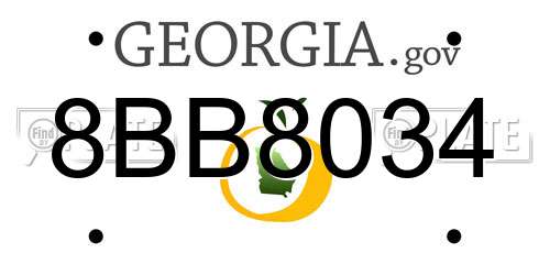 8BB8034 Georgia License Plate