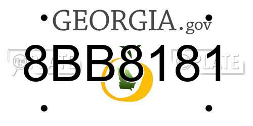8BB8181 Georgia License Plate