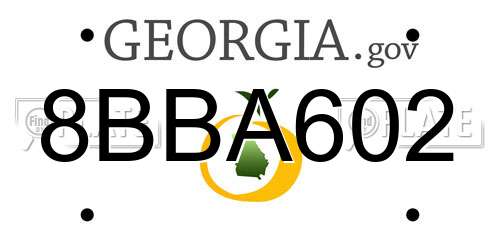 8BBA602 Georgia License Plate
