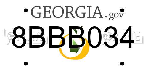 8BBB034 Georgia License Plate