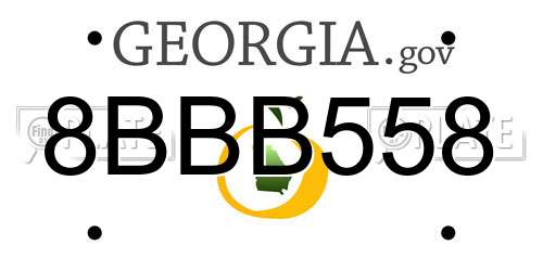 8BBB558 Georgia License Plate