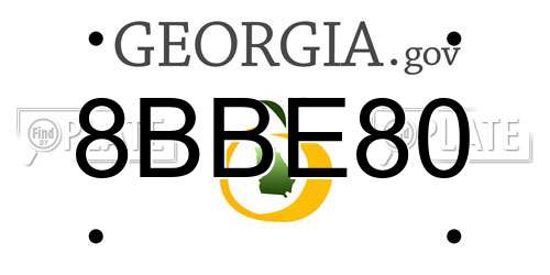 8BBE80 Georgia License Plate
