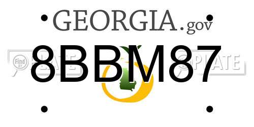 8BBM87 Georgia License Plate