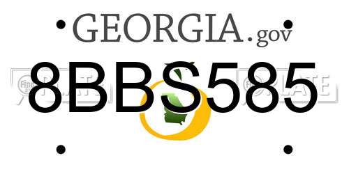 8BBS585 Georgia License Plate