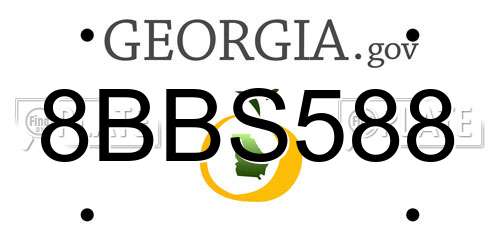 8BBS588 Georgia License Plate