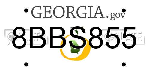8BBS855 Georgia License Plate