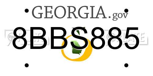 8BBS885 Georgia License Plate