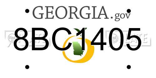 8BC1405 Georgia License Plate
