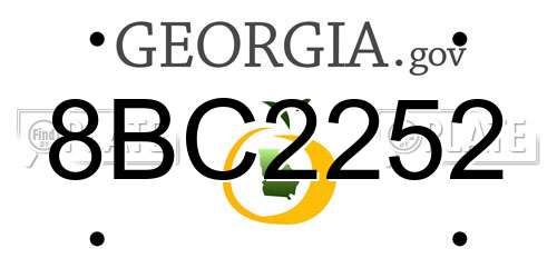 8BC2252 Georgia License Plate